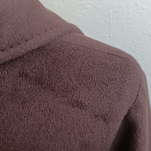 Vintage Cinzia Rocca 100% Wool Sz‎ 8 Old Money Wide-Collar Brown Neutral Coat - Picture 12 of 15
